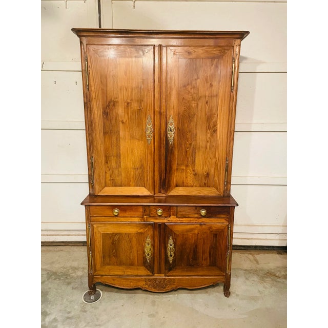 1780's Antique English Walnut Step Back Cupboard Linen Press For Sale - Image 13 of 13