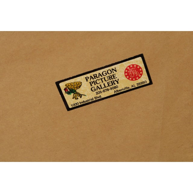 1980s Custom Framed Impressionist Art Print Winter Scene For Sale - Image 5 of 13