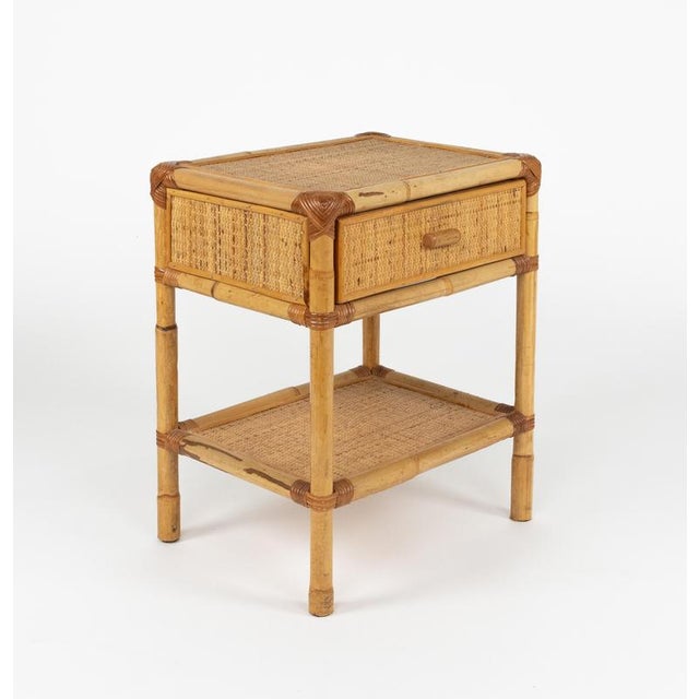 Mid-Century Modern Nightstands in Bamboo and Rattan, 1970s, Set of 2 For Sale - Image 8 of 18