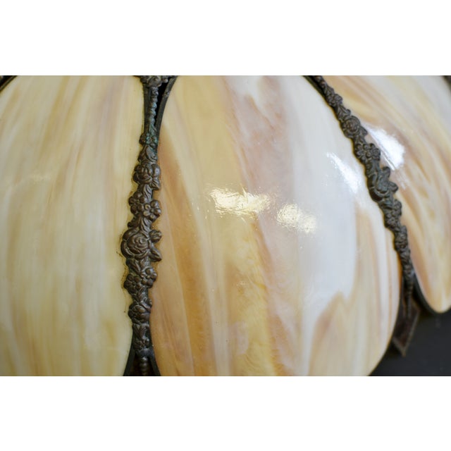 Antique American Bisque Ceiling Light Lamp Shade Glass Victorian Excellent For Sale - Image 15 of 17