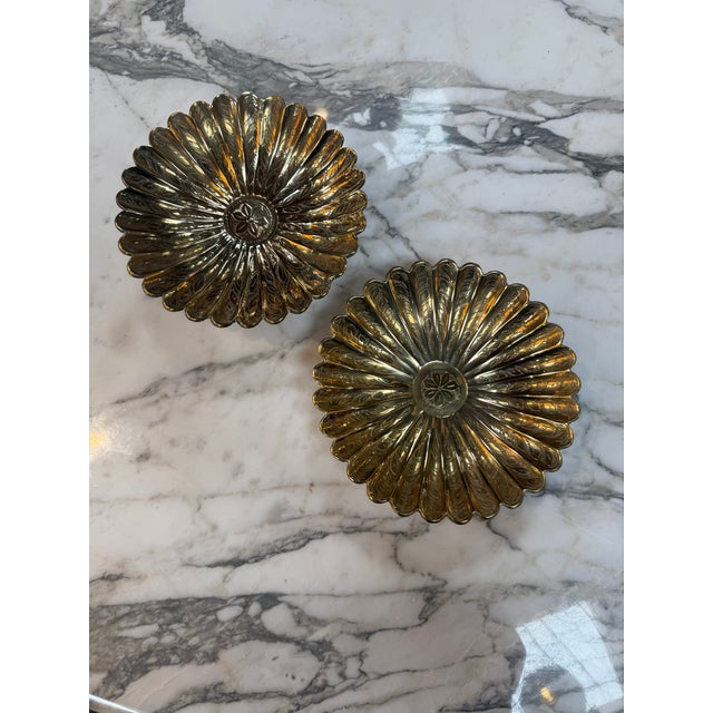 Metal Vintage Solid Brass Pedestal Bowl For Sale - Image 7 of 8