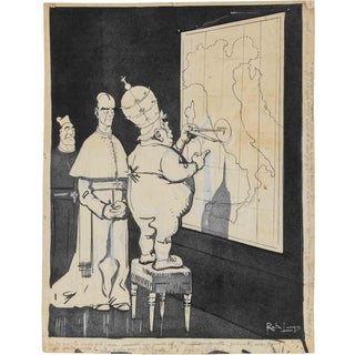 Gabriele Galantara, Rome, 1908, Watercolor Drawing For Sale
