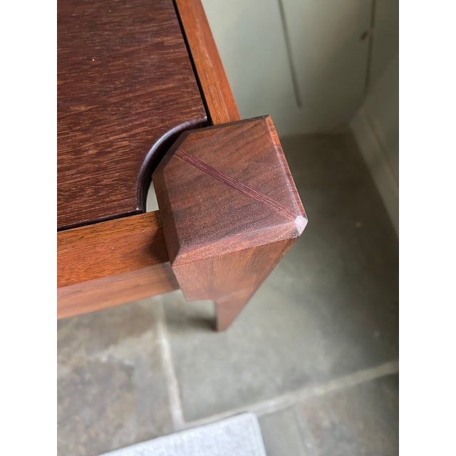 Hand Crafted Fine Figured Black Walnut and Purple Heart Wood Console For Sale - Image 12 of 15