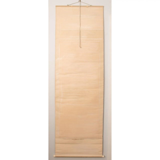 Early Showa Era Japanese Monochrome Scroll Painting "Sparrow and Camellia" For Sale - Image 9 of 12