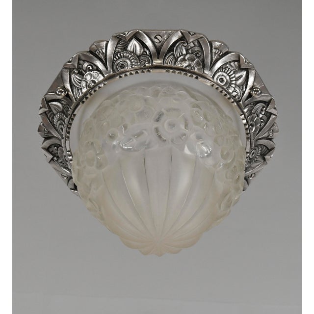 1920s 1930s French Art Deco Flush Mount by Degue France - 2 Available For Sale - Image 5 of 13