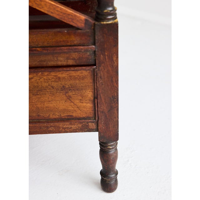 Wood Large English Regency Mahogany Canterbury Magazine Rack With Drawer, 19th Century For Sale - Image 7 of 16