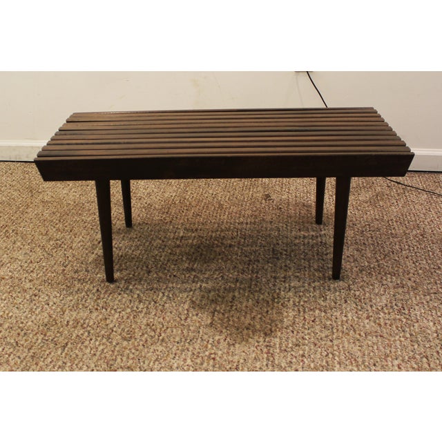 Mid Century Danish Modern Walnut Slat Bench/Coffee Table Chairish