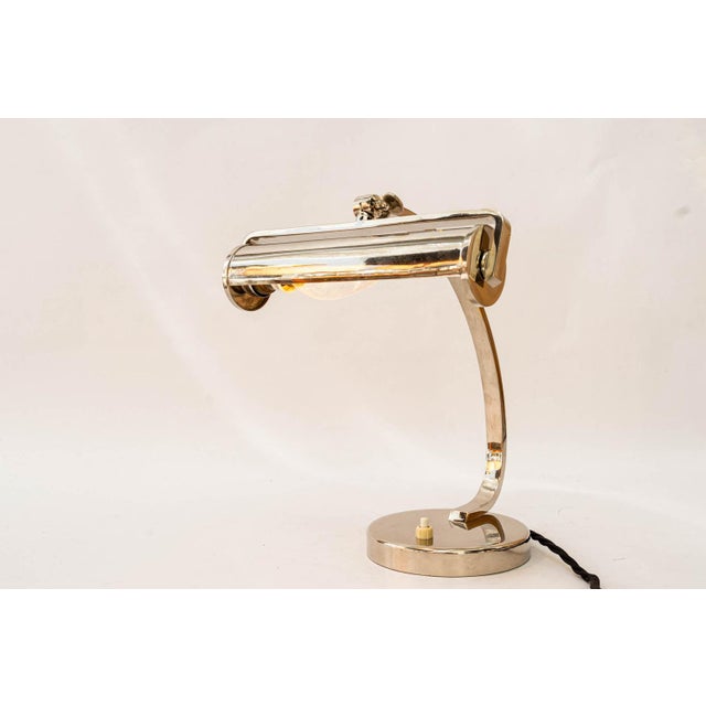 Art Deco Nickel-Plated Table Lamp, Vienna, 1920s For Sale - Image 4 of 18