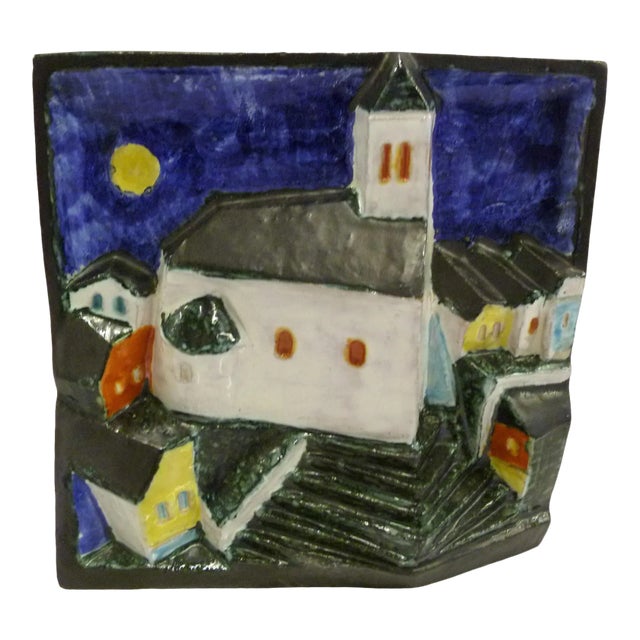 1960s Mid-Century Modern Cseko, Csekovszky Arpad, Hungarian Sculpture & Ceramist 3-D Pottery Wall Hanging For Sale