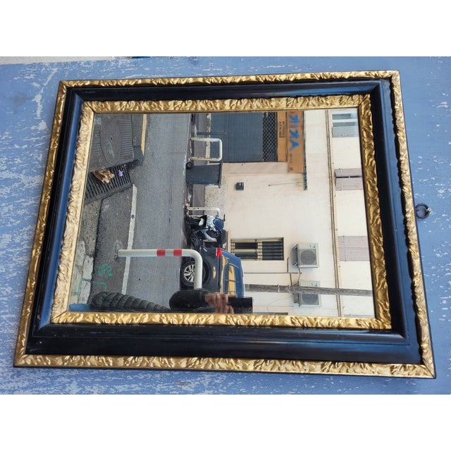17th Century Mirror in Blackened and Gilded Wood For Sale - Image 11 of 14