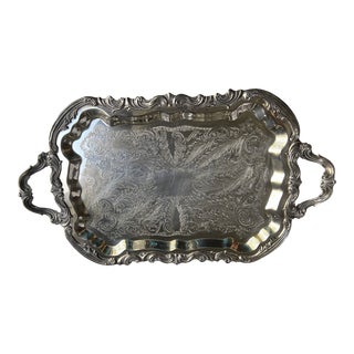 Antique F.b. Rogers Silverplate Large Butler Tray For Sale