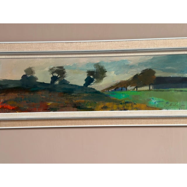 Mid-Century Modern Lennart Hall, Abstract Landscape, 1960s, Oil Painting on Canvas, Framed For Sale - Image 3 of 18