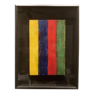 Flag for a Forgotten People (Framed Contemporary Wood Panel Quadriptych Painting), Armand Delatour