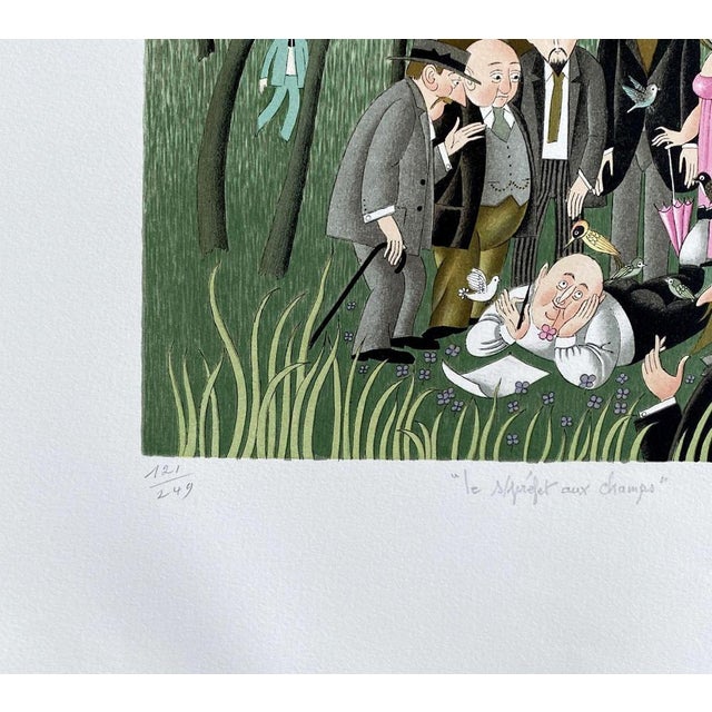 Raymond Peynet, The Sub-Prefect in the Fields, Original Lithograph For Sale - Image 4 of 6