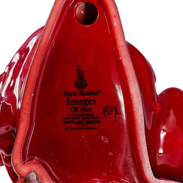 1980s Vintage Royal Doulton “Nestling Down” Flambé Swan Sculpture Hn3538 For Sale - Image 5 of 17