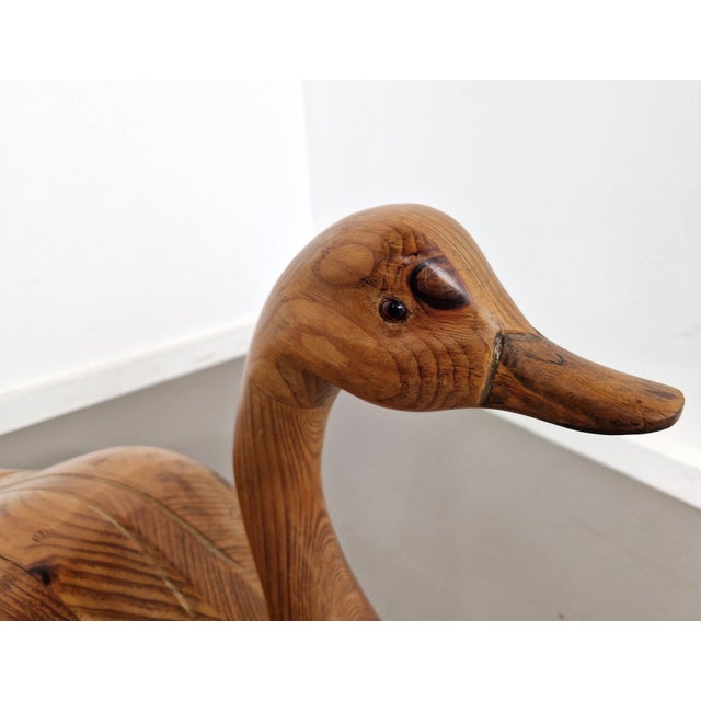 Carved Pine Goose Figuirine, Canada, 1993 For Sale - Image 10 of 11