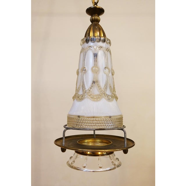 Lightolier Hollywood Regency Elaborate Slag Glass Diffuser Hanging Swag ...