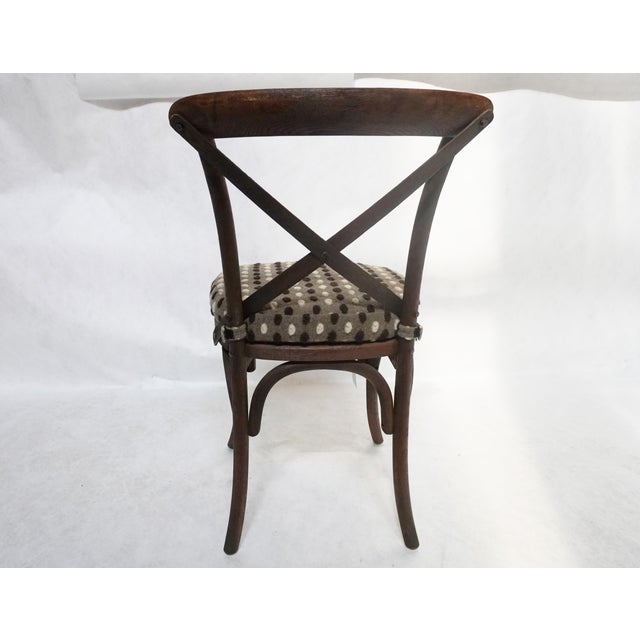 Bent Wood Cross Back Dining Chair With Caned Seat and Cushion For Sale In Los Angeles - Image 6 of 11