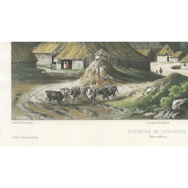 After B. Lauvergne, Singapore Environs View, French Exploration, Lithograph, 1845 For Sale - Image 6 of 10