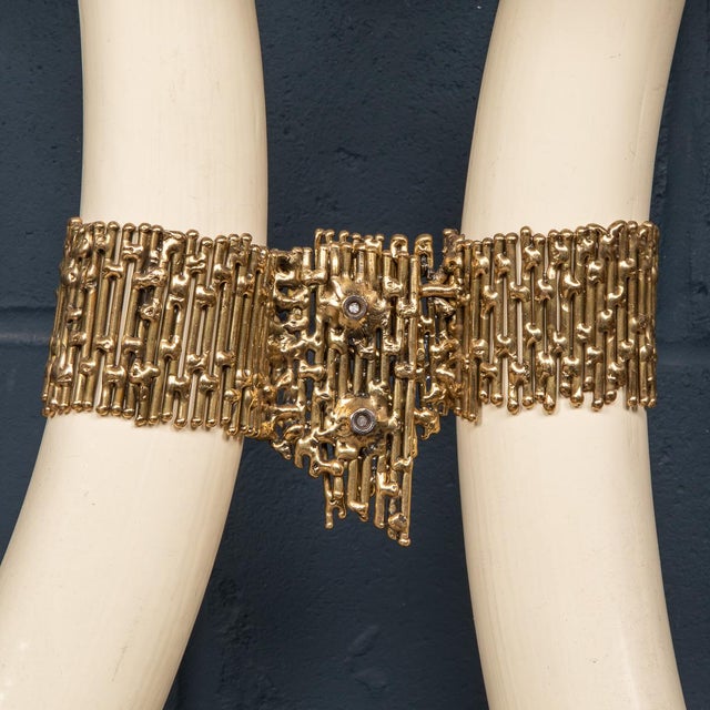 Gold 20th Century French Console Table by Henri Fernandez, 1970 For Sale - Image 8 of 13