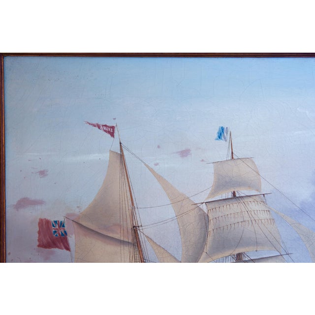19th Century British Antique Sailing Ship Painting of “Ariel” at Sea by John Murday For Sale - Image 15 of 18