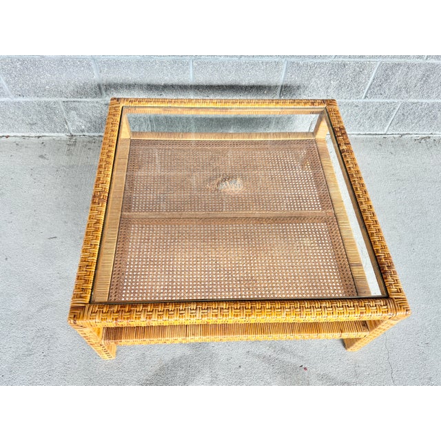 Billy Baldwin Vintage Billy Baldwin Style Woven Coffee Table For Sale - Image 4 of 6