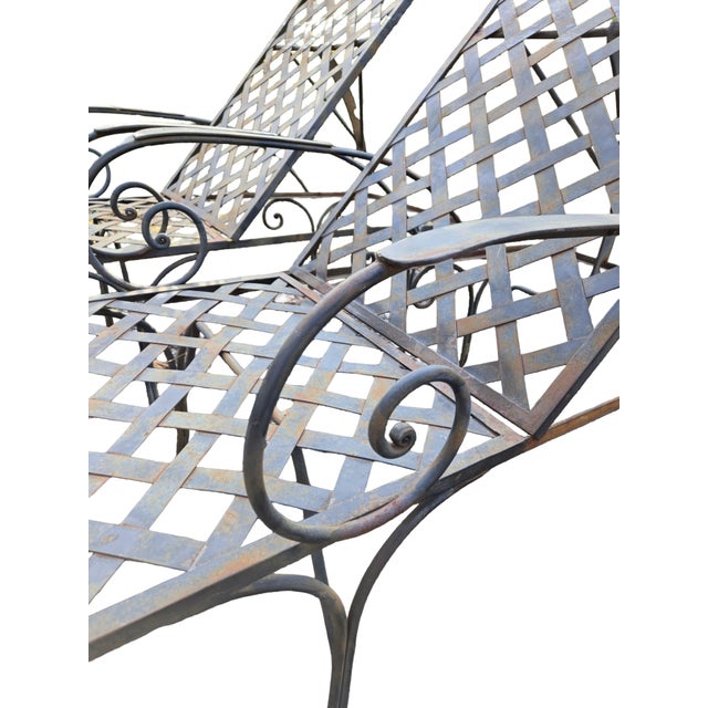 Vintage Wrought Iron Patio Lounge Chairs For Sale - Image 10 of 11