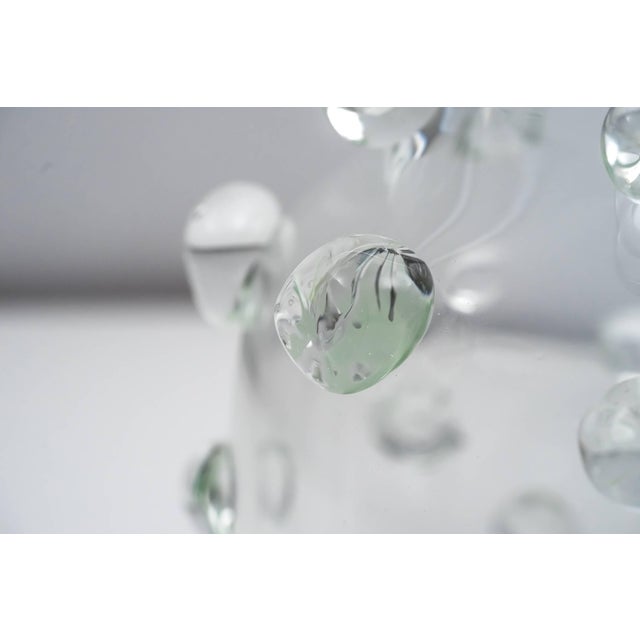 Glass Glass Vase with Clear Optical Droplets by Luciano Gaspari for Salviati, 1962 For Sale - Image 7 of 11