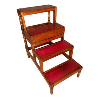 Flip-Top English Library Steps or Flat-Top Side Table, Late 20th Century For Sale