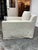 2010s Restoration Hardware Slipcover Belgian Linen Shelter Armchair + Ottoman For Sale - Image 5 of 12