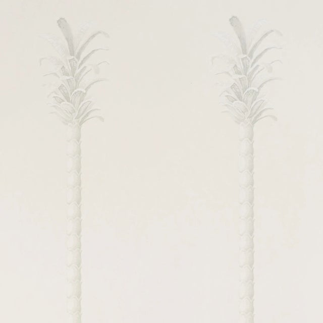 Schumacher X Miles Redd Villa Palm Panel in White/Ivory For Sale