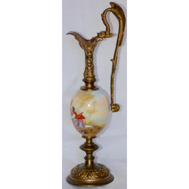 Early 20th Century 20th Century Miniature Hand-Painted Porcelain French Ewer For Sale - Image 5 of 12