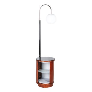 Art Deco Walnut Floor Lamp by Jindřich Halabala for UP Závody, Czechoslovakia, 1920s For Sale