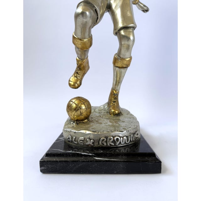 Bronze Sculpture of Soccer Player – 18" For Sale - Image 10 of 12