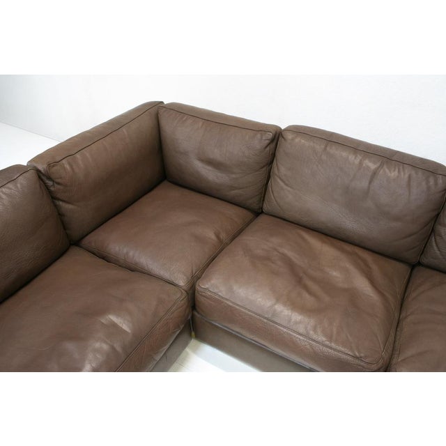 Textile L-Shaped Sofa in Leather by Georg Thams for Vejen Polstermöbelfabrik, Denmark, 1970s For Sale - Image 7 of 18