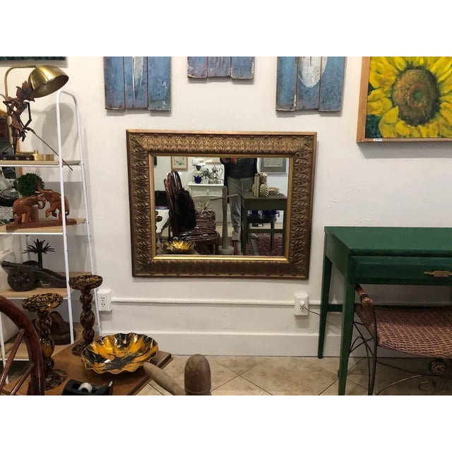 Art Nouveau Vintage Mirror With Ornate Gilt Wood Frame For Sale - Image 3 of 6
