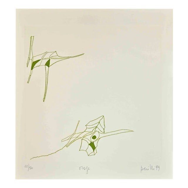 Achille Perilli, Phrases, Orafe, Etching, 1999 For Sale