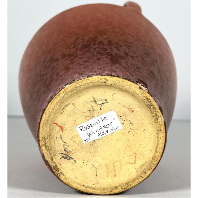 Orange Roseville Windsor Vase 546-6: Art Deco Pottery, c. 1930s For Sale - Image 8 of 10