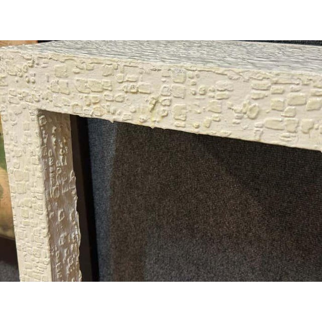 Modern Narrow Textured Plaster Console Table in the Style of Karl Springer For Sale - Image 4 of 5