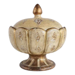 Vintage Florentine Style Covered Pedestal Dish