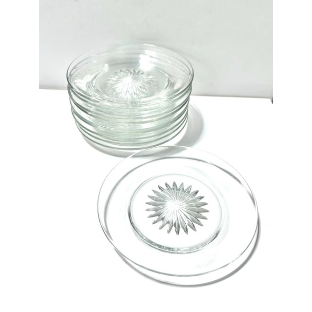 Vintage Heisey Crystal Starburst Dessert Plates, Set of 10 For Sale - Image 9 of 9