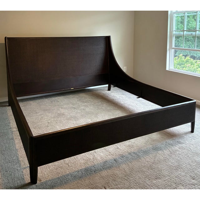 Exceptional Barbara Barry for McGuire California King sleigh bed showcasing the designer’s signature understated luxury...