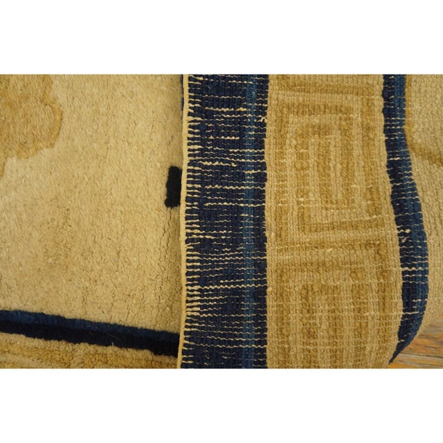 1900s Beige Ground Dragon and Foo Dog Chinese Lion Antique Peking Small Rug For Sale - Image 9 of 10