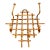 Vintage French Mid-Century Burnt Bamboo & Rattan 6-Hook Coat & Hat Rack, Wall Mount For Sale