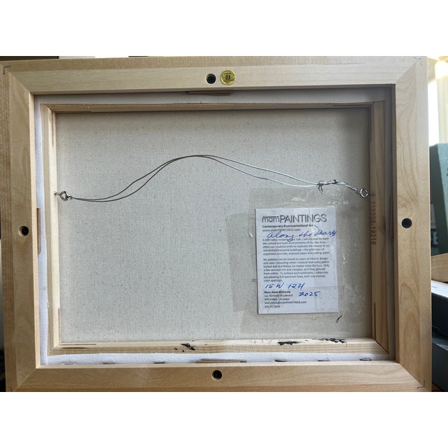 Cerulean “Along the Marsh" Contemporary Impressionist Landscape in Blue and Tan by Mill Valley Artist Mary Anne McKernie For Sale - Image 8 of 9