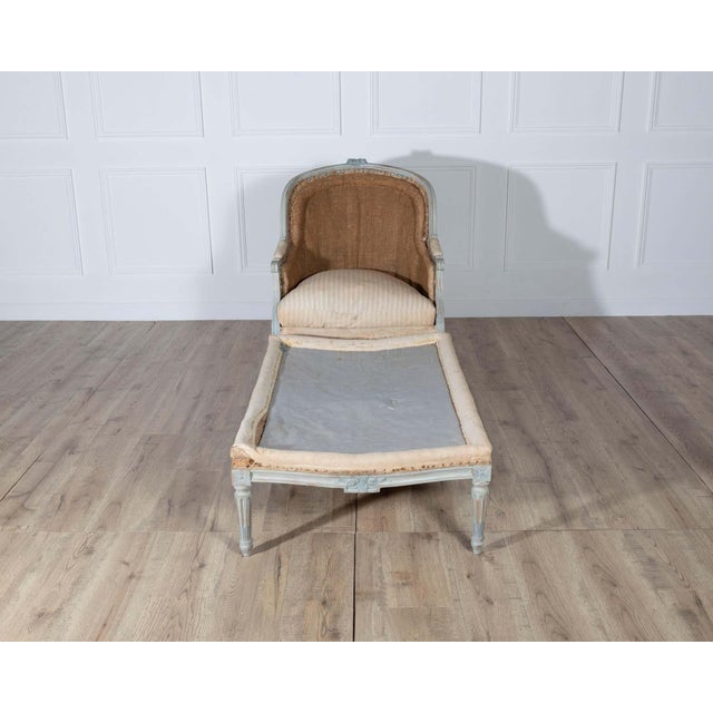 19th Century French Louis XVI Style Painted Lie de Repos For Sale - Image 9 of 13