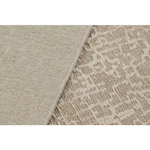 Oversized Rug & Kilim’s Modern Nepalese Rug With Beige & Cream Textural Patterns For Sale In New York - Image 6 of 6