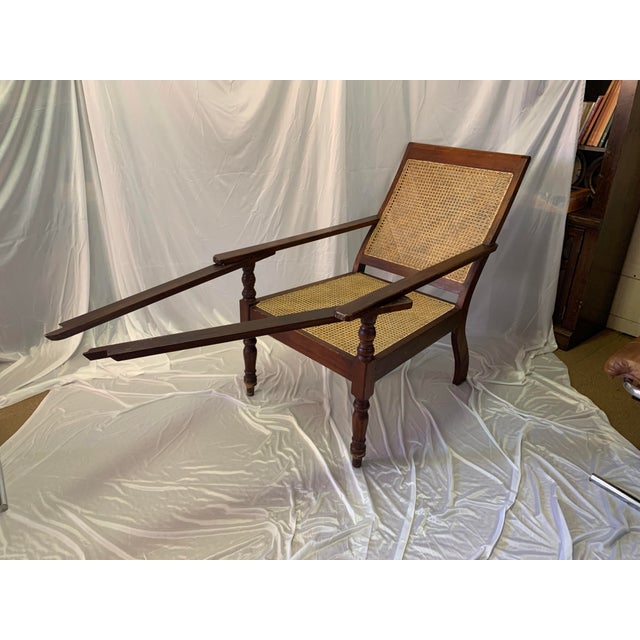 Mid 20th Century Vintage Reproduction 18th Century Style Caned Planter’s Chair For Sale - Image 5 of 12