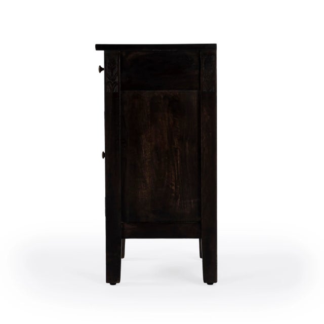 Wood Switra 1 Door 1 Drawer Accent Table, Dark Brown For Sale - Image 7 of 10