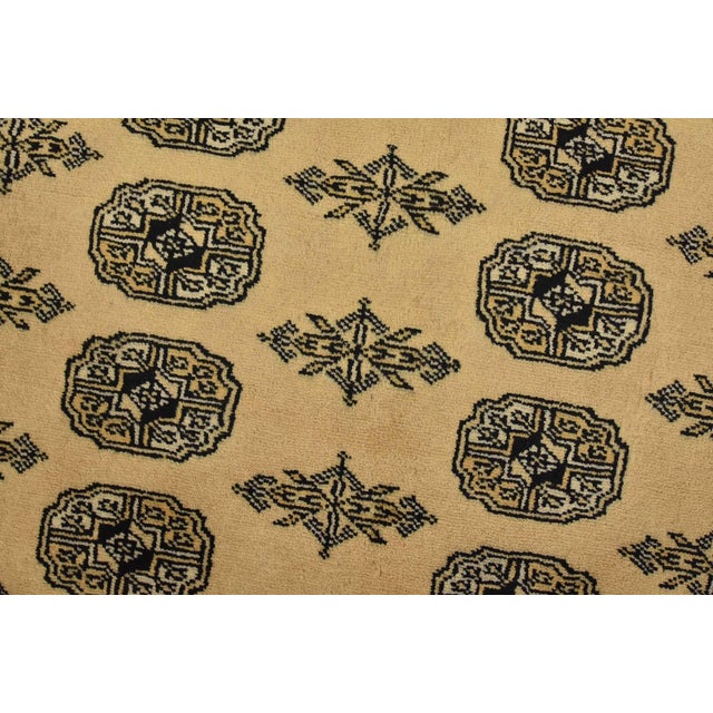 Textile Bokhara Rug 6’3” X 9’2” Beige Wool Tribal Hand-Knotted Oriental Carpet For Sale - Image 7 of 12
